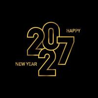 2027 new year greeting card design with golden number on black background. vector