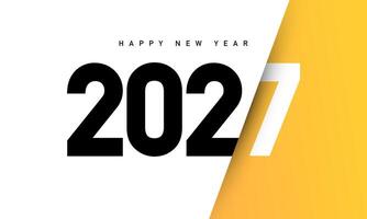 2027 new year template design with white paper cut concept and behind it there is gold paper with the number 7 on it vector