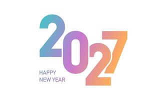 2027 new year template design with soft color numbers on white background. vector