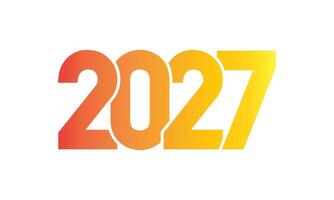 2027 new year template design with golden colour number on white background. vector