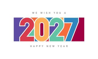2027 new year template design with colorful numbers. vector