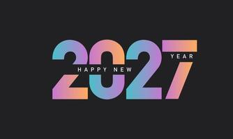 2027 new year template design with colorful numbers on black background vector