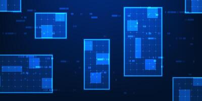 Abstract background of digital scanning technology. Rectangle frame representing data capture, scanning or identification in intelligent system, conveying speed, accuracy, connecting the digital world vector