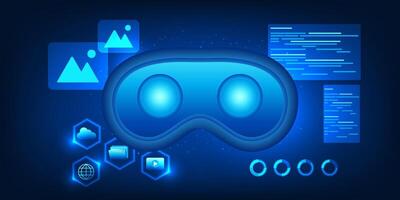 VR and AR glasses that demonstrate the workings of virtual reality technology represent the integration of the digital world with the real world for a cutting-edge user experience. vector