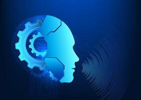 Artificial intelligence that is uttering commands, reflecting in creating, controlling, and interacting through intelligent speech. Intelligent systems that communicate and give commands vector
