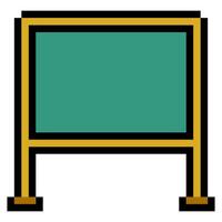 Blank chalkboard with pixel art isolated on white background vector
