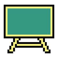 Green blank chalkboard with pixel art isolated on white background vector