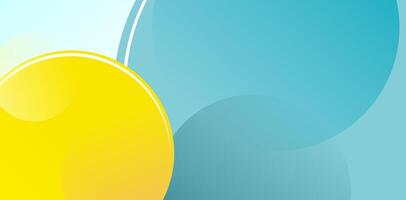 abstract background with circles shape yellow and sky blue colors design for presentation slide, template with space for texts, business card, abstraction creative website banner header, poster, flyer vector