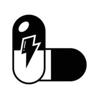 illustration of capsule with lightning bolt icon vector