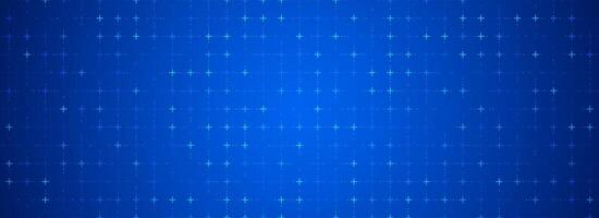 Blue glowing square grid background. Cross and dot tech network backdrop. Abstract checkered dashboard pattern for science, technology, business, healthcare, medicine design template. vector