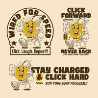 Energetic Running Mouse Character for Fun Retro Tech TShirts vector