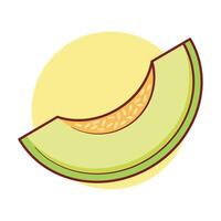 A slice of melon on a white background vector