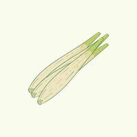 Cymbpogon vegetables flat design cartoon illustration vector