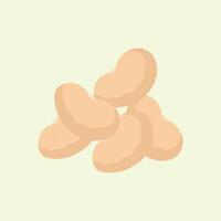 Lima beans flat design cartoon icon illustration vector