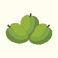 Soursop fruit flat design cartoon icon illustration vector