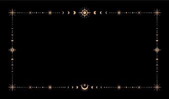 Magic celestial frame mystical empty border vector