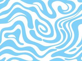 Groovy psychedelic water blue wave pattern vector