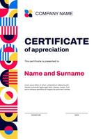 Business certificate with geometric pattern border vector
