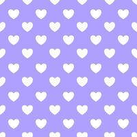 Seamless pattern of white hearts on a light purple background vector