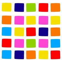 Abstract digital artwork featuring a grid of 25 colorful squares against a white background. vector