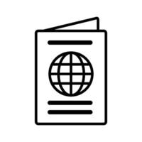 Passport line icon on white background. vector