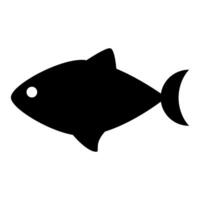 Fish silhouette icon on white background. vector