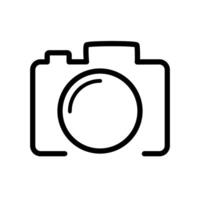 Camera line icon on white background. vector