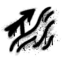 arrow in urban graffiti style with black spray paint indicating a steep incline. vector