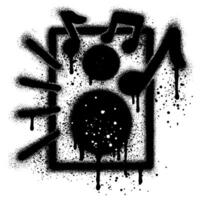 Spray Painted Graffiti Audio sound speaker icon Sprayed isolated with a white background. vector