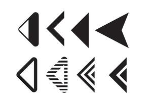 Set of illustrations of black arrows and arrows collection icons. vector
