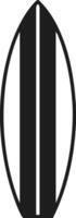 Minimal Surfboard Silhouette with Vertical Stripes - Summer Beach Icon vector