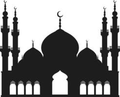 Islamic Mosque Silhouette - Elegant Minarets and Domes for Religious and Cultural Design vector
