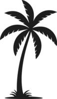 Minimal Palm Tree Silhouette - Tropical Summer Island Design vector