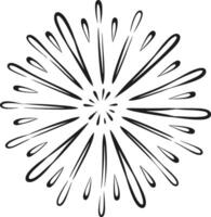 Dynamic Firework Burst Silhouette - Energetic Celebration Element vector