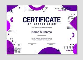 Diploma certificate template with shapes vector