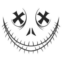 Spooky smiling jack face with cross eyes for halloween designs and decoration vector