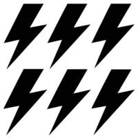 Abstract thunder bolt pattern black lightning shapes on a white background vector