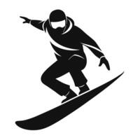 Stylish snowboarder silhouette winter sport design for digital projects vector