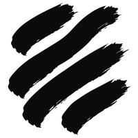Abstract black brush strokes on white background graphic element illustration vector