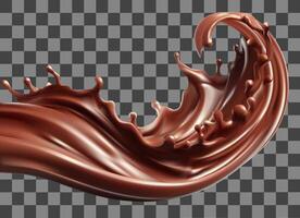 Coffee liquid middle isolated on background, realistic in 3d illustration. Food concepts.Gradient Mesh vector
