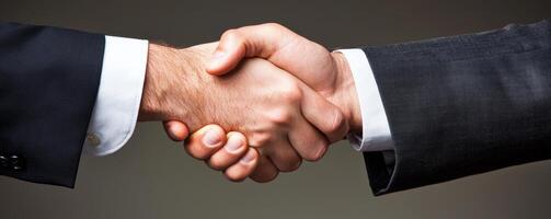 Handshake between two business professionals. photo