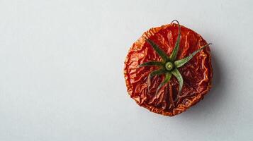 Dried fruit with intricate textures on a light background. photo
