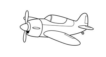 A cartoon airplane coloring page vector