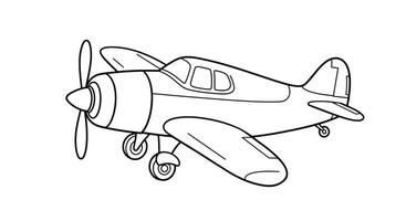 A small airplane coloring page vector