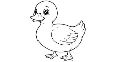 A duck coloring page for kids vector
