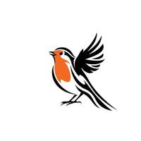 A bird with orange and black feathers on its back vector