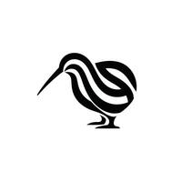 A black and white bird with a long tail vector