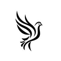 Elegant Abstract Dove with Extended Wings in Smooth Lines vector