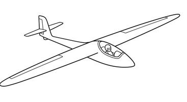 A drawing of a small airplane flying in the air vector