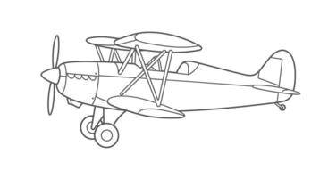 A drawing of a small airplane on a white background vector